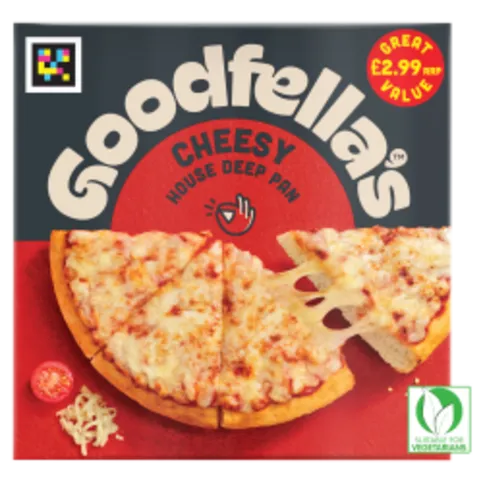 FROZEN: GOODFELLAS CHEESY HOUSE DEEP PAN PIZZA PM£2.99 421G
