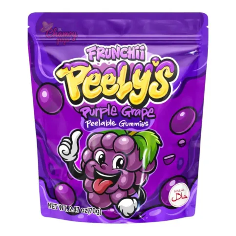 FRUNCHII PEELYS PURPLE GRAPE PEELABLE GUMMIES 70G