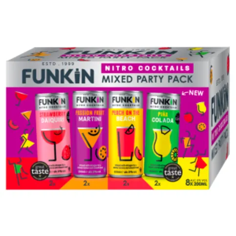 Funkin Nitro Cocktails Mixed Party Pack 8x200ml