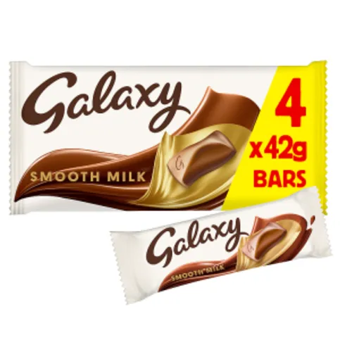 Galaxy Smooth Milk Chocolate Vegetarian 4x42g - Multipack Chocolate Bars
