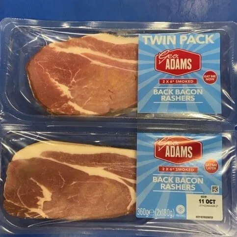 Geo Adams Smoked Back Bacon Twin Pack 360g