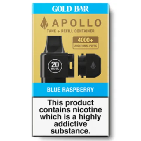 Gold Bar 20k Apollo Tank + Refill Blue Raspberry