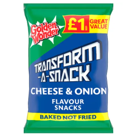 Golden Wonder Transform-A-Snack Cheese & Onion Flavour 56g - Sharing Crisps Bag