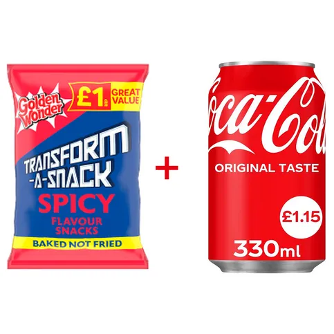 Golden Wonder Transform-A-Snack Spicy + Coca-Cola Original Taste 330ml