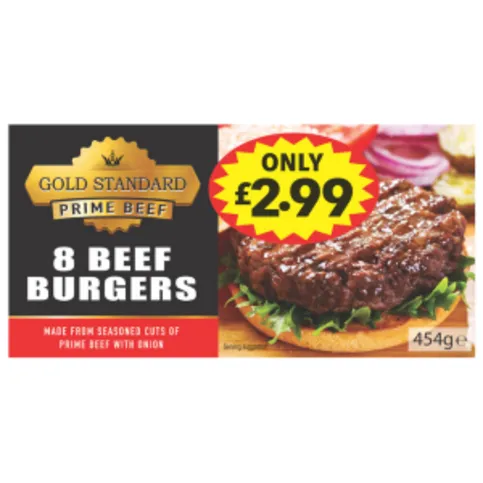 Gold Standard 8 Beef Burgers