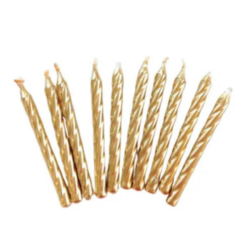Gold Twist Birthday Candles 10 Pack