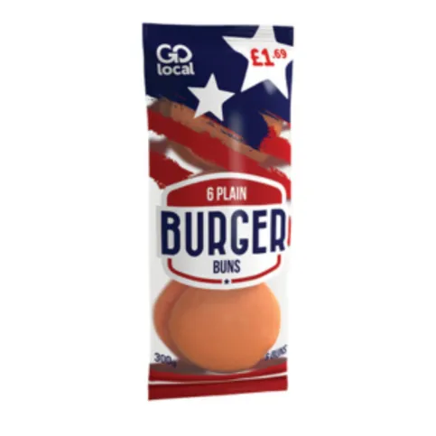 Go Local Plain Burger Buns 6 Pack