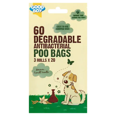 Good Boy 60 Degradable Antibacterial Poo Bags 3 Rolls x 20
