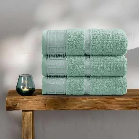GREEN Large Luxury Bath Towels - Pack of 3