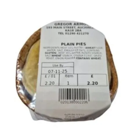 Gregor Armour Plain Pie