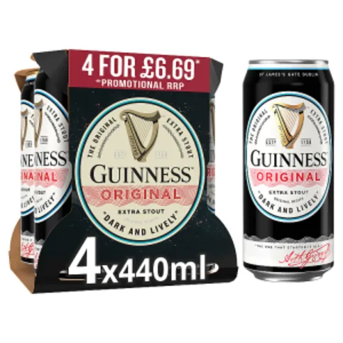 Guinness Original Stout In Can 4 x 440ml