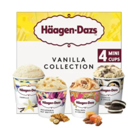 Haagen-Dazs Vanilla Minicup Ice Cream Collection 4 x 95ml