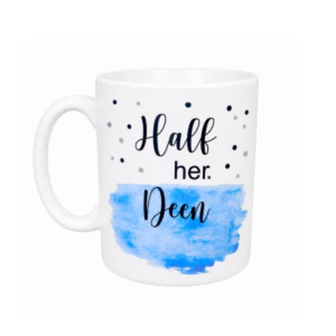 Half Her Deen Blue Watercolour Mug