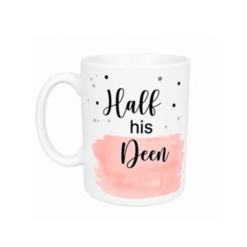 Half His Deen Pink Watercolour Mug