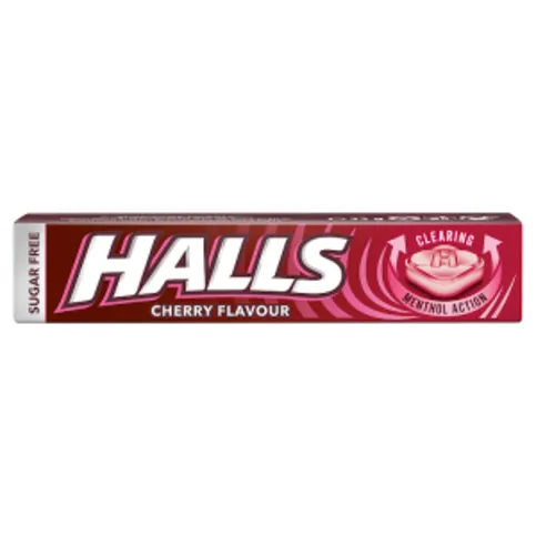 Halls Sugar Free Cherry Menthol Action Sweets 32g