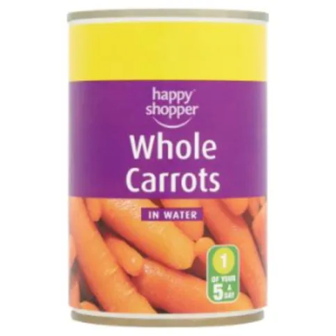 Happy Shopper Whole Carrots In Water 300g