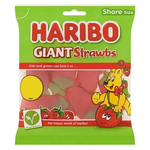 HARIBO GIANT STRAWBS PM£1.25 140G