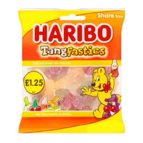 HARIBO Tangfastics Fruit & Cola Flavour Fizzy Jelly Sweets Sharing Bag 140g