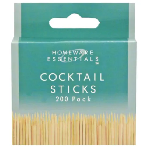 Homeware Essentials Wooden Cocktail Sticks 200 Pack