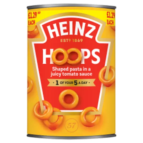Heinz Hoops Shaped Pasta in a Juicy Tomato Sauce 400g