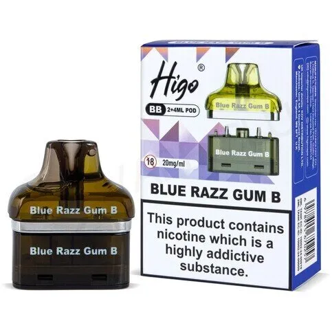 Higo BB 4000 Blue Razz Gum B Refill Pods