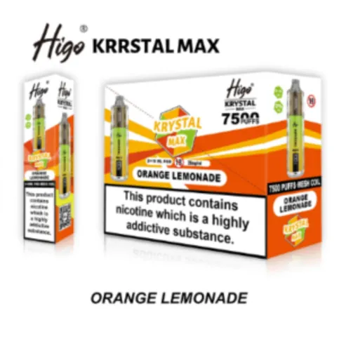 Higo Krystal Max 7500 Puffs Orange Lemonade