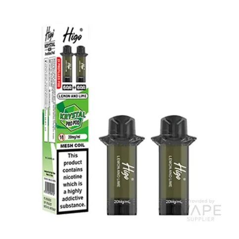 HIGO KRYSTAL PREFILLED PODS LEMON & LIME 2PK