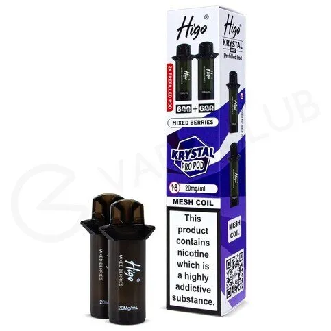 HIGO KRYSTAL PREFILLED PODS MIXED BERRIES 2PK