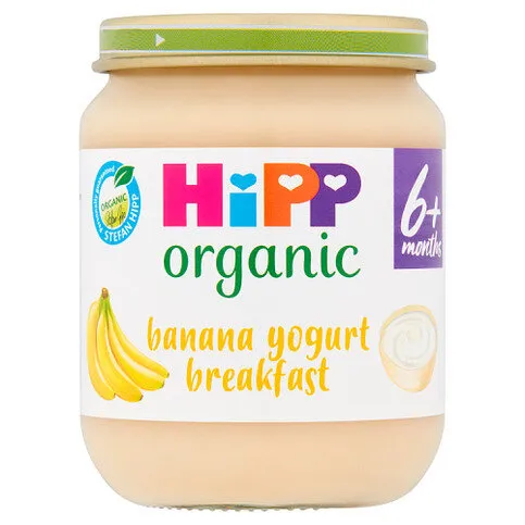 HiPP Organic Banana Yogurt Breakfast Baby Food Jar 6+ Months 125g