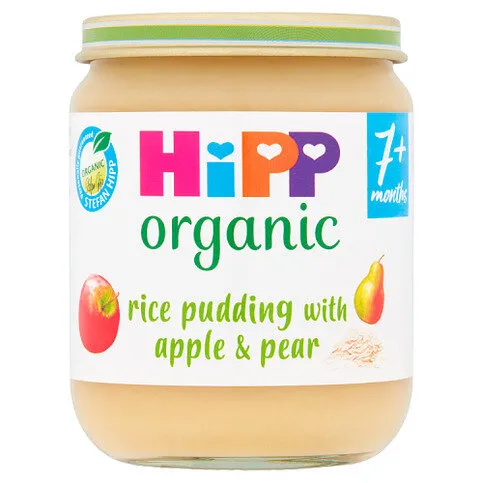 HiPP Organic Rice Pudding with Apple & Pear Baby Food Jar 7+ Months 160g
