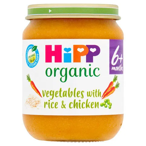 HiPP Organic Vegetables with Rice And Chicken Baby Food Jar 6+ Months 125g