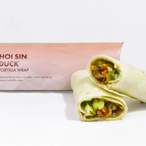 Hoi Sin Duck, Carrot, Spring Onions & Lettuce Tortilla Wrap