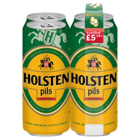 Holsten Pils Lager Beer 4 x 440ml  [ CHILLED 4 PACK CANS ]