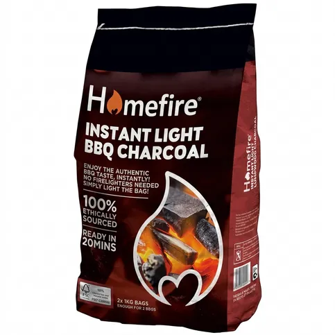 Homefire Instant Light Charcoal 2×1kg Bags