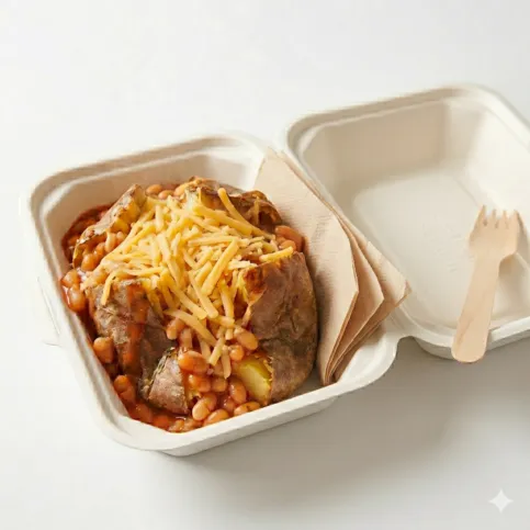 Hot Jacket Potato With Beans & Cheese