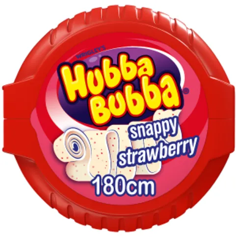 Hubba Bubba Snappy Strawberry Bubble Gum Mega Long Tape 56g