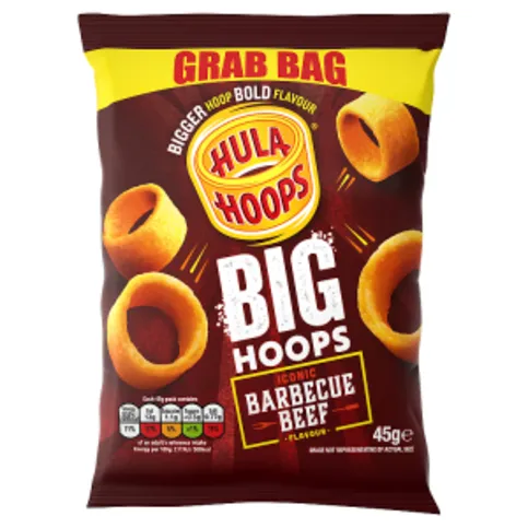 Hula Hoops Big Hoops BBQ Beef Crisps 45g