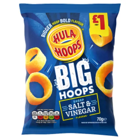 Hula Hoops Big Hoops Salt & Vinegar Crisps 70g