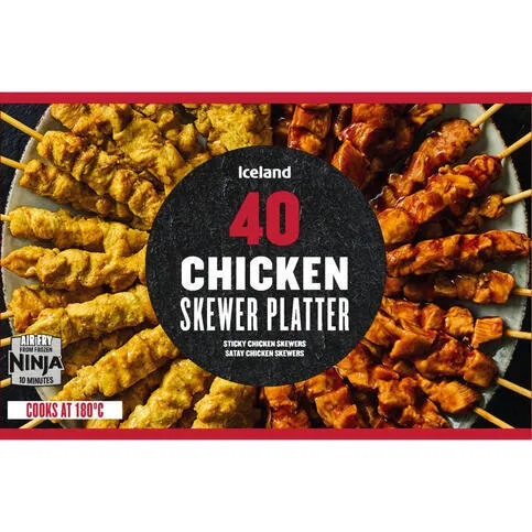 Iceland 40 Chicken Skewer Platter 40pk