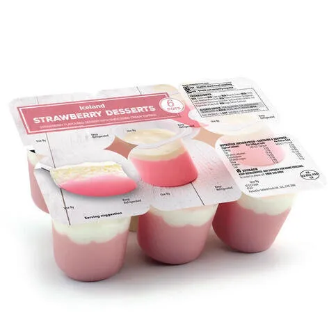 Iceland 6pk Strawberry Dessert 510g