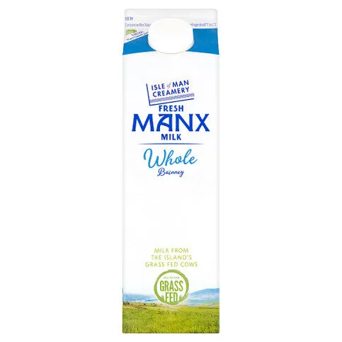 Isle of Man Creamery Fresh Manx Milk Whole 1L