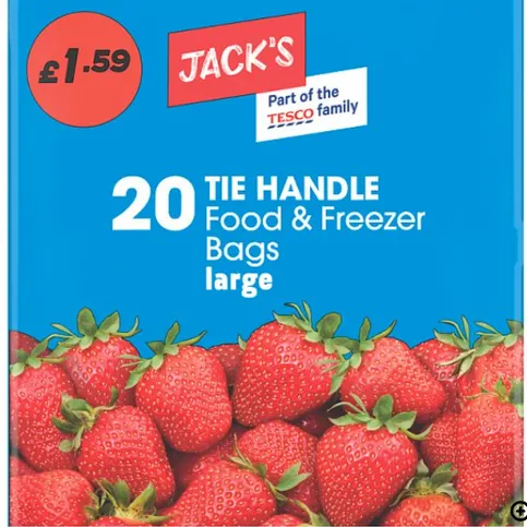 Jack's 20 Tie Handle Food & Freezer Bags Large