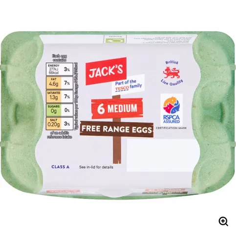 Jack's 6 Medium Free Range Eggs