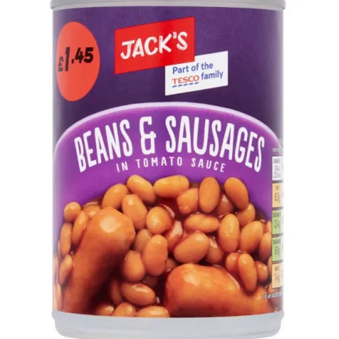 Jack's Beans & Sausages in Tomato Sauce 395g