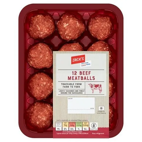 Jack's Beef Meatballs 12 Pack