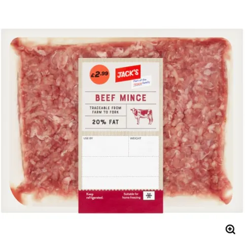 Jack's Beef Mince 20% Fat 400g