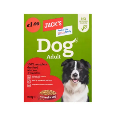 Jack's Dog Adult With Beef & Veg 950g