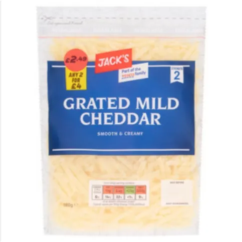Jack's Grated Mild Cheddar 180g
