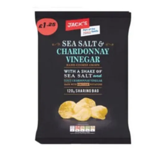 Jack’s Sea Salt & Chardonnay Vinegar Flavoured Potato Crisps 120g