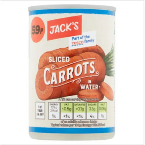 Jack's Sliced Carrots in Water 300g
